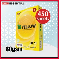 IK Yellow 80gsm A4 Paper 1 Carton Box (1ream / 10 Reams) (450 sheets/ream)