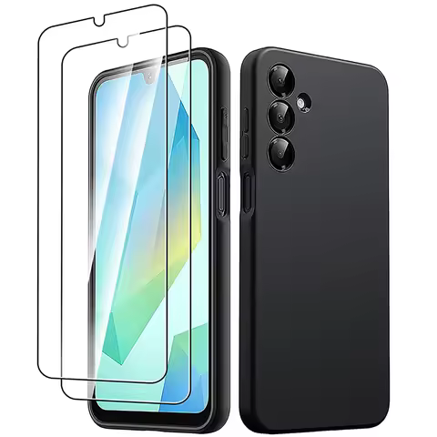 Case with Glass for Samsung A16 A06 A55 A54 A14 A34 A35 A52 A52S Silicone Cover for Samsung Galaxy A