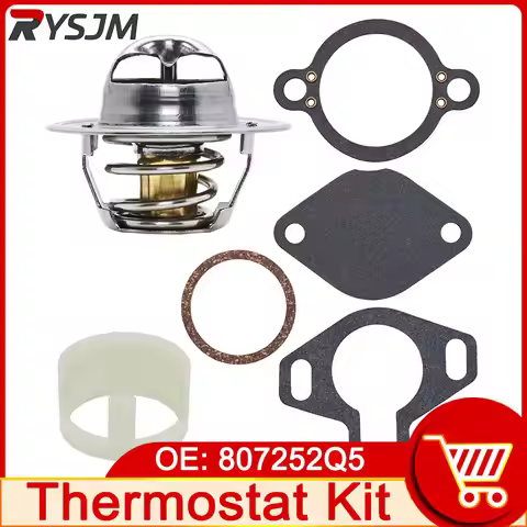AD Thermostat Kit 807252Q5 Replacement for MerCruiser with Sleeve 160° 4.3L 5.0L 5.7L 7.4L 8.2L 1987