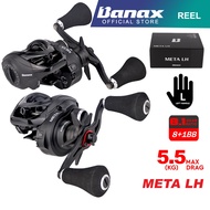 (High Speed Gear) Banax Meta LH Maxdrag 5.5kg High Speed Left Handle BC Black Edition Baitcasting Fising Reel