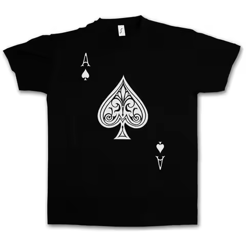ACE OF SPADES II T SHIRT Spade Poker Card Casino Las Karte Royal Hold em