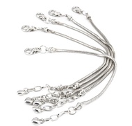 Yeshan 5pcs Silver Plated Snake Chain Charm Bracelet Starter with Classic Bead Lobster Clasp Fits Al