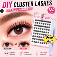 Glue Free Cluster Lashes No Glue False Eyelashes Self Adhesive10-12mm Natural Lash DIY Extension Eye