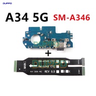 USB Charging Port Dock Board Connector Main Motherboard Flex Cable For Samsung Galaxy A34 5G A346B A