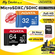 100% Original ADATA CL10 MicroSD Card A1 Class 10 High Endurance V30S CCTV MicroSD 100MB/s With Adap
