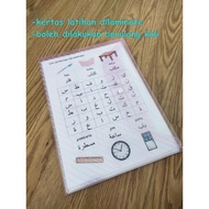 Teaching aid set latihan menulis huruf jawi (hijaiyah) dan nombor bahasa arab.