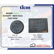 [TKM] Square Type Size : 18 x 24 Brand Weida EcoSept  Cast Iron Man Hole / Round Type Size : 12" Dia