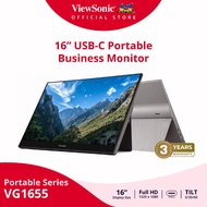 VG1655 - ViewSonic 16” FHD 60Hz 60W Type-C Lightweight Portable Monitor