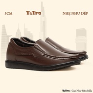 [5CM] Men's Height Increasing Shoes T&Tra T163 Dark Brown - Light as Slippers