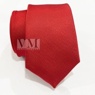 MERAH VM Red Party Tie - Work Tie - Bright Red Slim Tie - Slim Light Red Tie