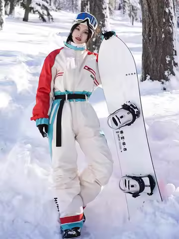 KUFUN Ski Wear Overall Outfit Waterproof Thickened Jumpsuit Snowboard One-piece Windproof Snow Sport