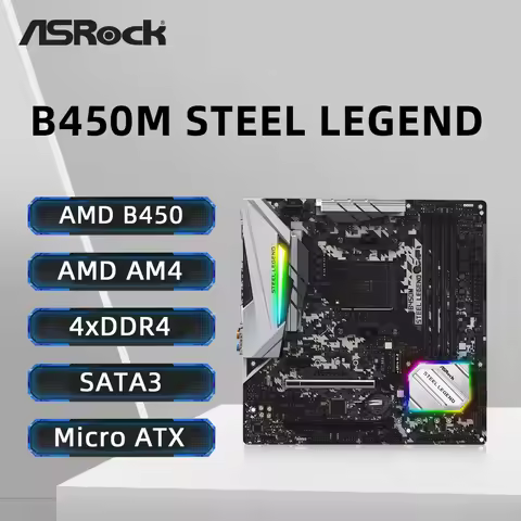 ASRock B450M STEEL LEGEND Motherboard Support Ryzen 5 5600 5600G R7 5700X3D 5800X CPU 4xDDR4 128GB H