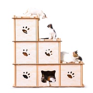 ﹍▪◐Cat paradise cat climbing frame cat shelf cat litter one villa cat tree cat climbing frame with nest multi-layer corr