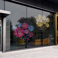 Water Spray Hotel New Year Golden New Year's Day 6.6 Layout Window Static Film Fireworks Exhibition 