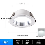 Led down embedded light household ceiling light three-color living room ceiling down light hole copp