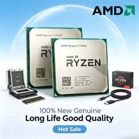 AMD Ryzen 7 1700X Socket AM4 Eight-Core 3.4 GHz CPU Processor AMD R7 1700X YD170XBCM88AE