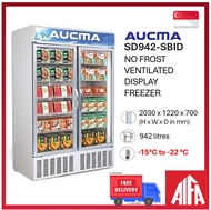 Aucma SD942-SBIB  Upright No Frost Ventilated DISPLAY Freezer -15°C to -22°C