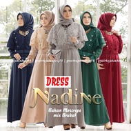 GAMIS BRUKAT NADINE KOMBINASI MOSCREPE / Gamis brokat