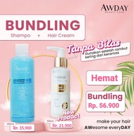 Awday shampo Dan Hair Cream Conditioner Penumbuh Rambut Cepat Bpom Halal