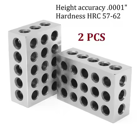 2Pcs Precision Blocks Hardened Steel 1-2-3 Blocks 0.0001" Precision Matched Machinist 123 Milling To