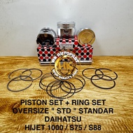 Piston SET + RING PISTON SET OS STD DAIHATSU HIJET 1000 / S75 / S88 HEJET 1.0 1000CC OVERSIZE STANDA