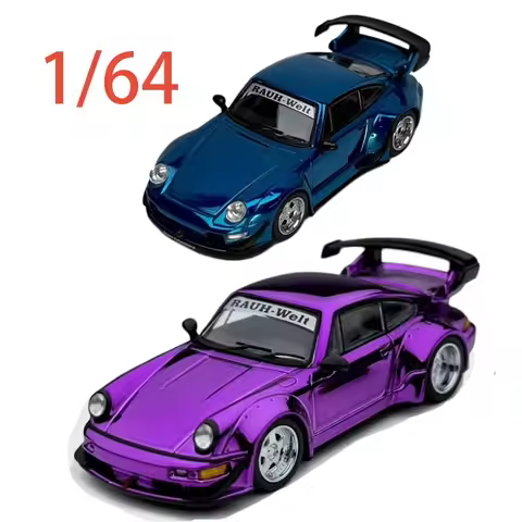 MH Diecast 1/64 Scale Porsche Alloy Car Model Porsche RWB 964 993 Play Vehicles Toys Original Box Co