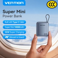 【CCC Certification】Vention 35w Super mini PowerBank 10000mAh CCC PowerBank Built In Cable PD 3C Supe