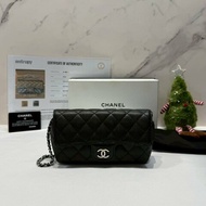 CHANEL 銀釦荔枝牛眼鏡包
