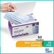 Bergamot 3 ply Lint Free Medical Face Mask Earloop 50's B0501