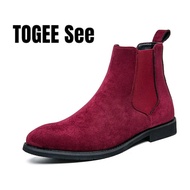 Trendy Brand British Style Men Boots High Top Slip On Suede Leather Ankle Boots Spring Autumn New Chelsea Boots Men Casual Shoes