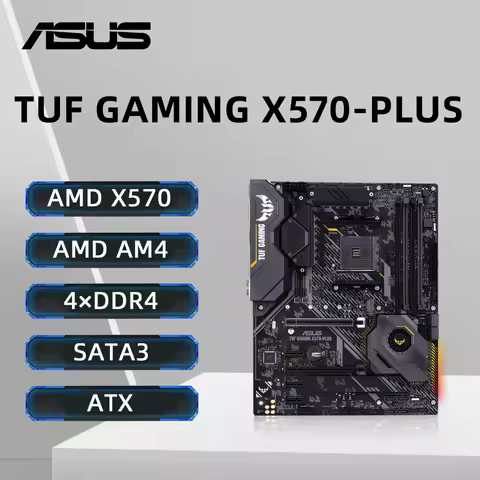 ASUS TUF GAMING X570-PLUS Motherboard Supports 5800X 5700x3D 5600G 3600X CPU 4xDDR4 PCIe 4.0 M.2 HDM