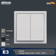 Simon E3 2 Gang 2 Way White Switch (2 Way) Hotel Switch