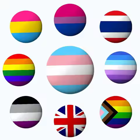 Genderfluid Pride Original Asexual Flag Badges Tinplate Soft Button Pin Brooch Metal Badge Custom Je