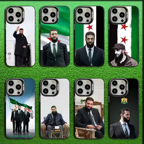 Ahmed al-Sharaa Syrian Syria Flag Phone Case For iPhone 16,15,14,13,12,11,Mini,Pro,MAX Gray Matte Si