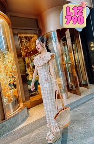 ชุดเดรส Size L เดรสเกาหลีเกาใจ เดรสคุณหนู ชุดเดรสใส่ออกงาน งานป้ายYada VG Nannapat ทรงสวยเข้ารูป ใส่