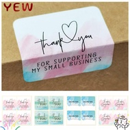 YYE 100PCS Thank You Stickers Gift Watercolor Pink Blue Package Decoration Gorgeous
