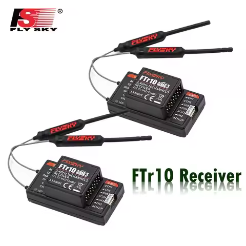 FlySky FTr10 Receiver 2.4G 10CH Two-Way Dual Antenna for Airplane glider helicopter multi-axis aircr
