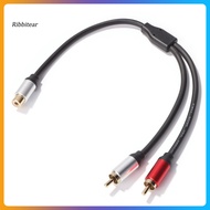  Audio Splitter Cable Portable Clear Sound Stable Signal 28cm 1 RCA Female to 2 Male AUX Audio Cord for Computer