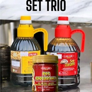 Set Trio Liasuri Delicious - Kicap Lemak Manis 900gm, Sos Tiram 900gm, Pes Serbaguna 250gm