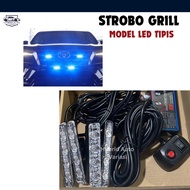 4-Point 12V High Quality LED Grill Light, Thin Model, Federal Signal Flash Strobe