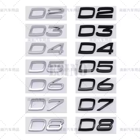 3D D2 D3 D4 D5 D6 D7 D8 ABS Adhesive Rear Trunk Emblem Badge Sticker for Volvo XC40 XC60 XC70 XC90 V