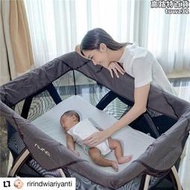 荷蘭NUNA sena 嬰兒床摺疊床可攜式床寶寶遊戲床多功能床(帶床墊）