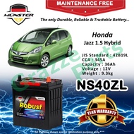 Münster Robust MF CMF NS40 | NS40ZL | 42B19L (36AH) Car Battery Bateri Kereta for Honda Jazz 1.5 Hyb