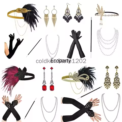 1920's Cosplay Flapper Halloween Charleston Costume 1920s Gatsby Accessories Halloween Gatsby Headpi