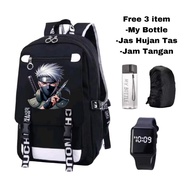 Nagaresybags - naruto anime bag - kakashi hat character bag - anime school bag - kakashi backpack - 