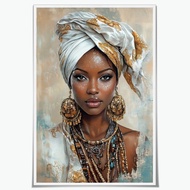 African Art Poster African Black Girl Canvas Wall Art Black Woman Print Traditional African Symbols