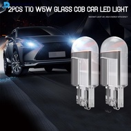 DIGIFOUNDER 2Pcs T10 W5W Glass COB LED Car BulbWedge License Plate Lamp Dome Light E8H1