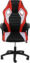 YSSOA FNGAMECHAIR01 Gaming Office High Back Computer Ergonomic Adjustable Swivel Chair, Red/Black/White