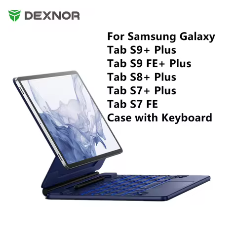 Magnetic Detachable Book Cover Keyboard Multi-Touch Wireless Keyboard For Samsung Galaxy Tab S9 FE+ 