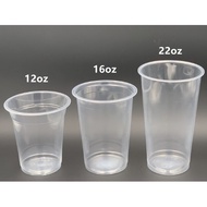 12oz / 16oz / 22oz [Thick] Plastic Cup with Flat Lid [ 50-100sets ] - Disposable Plastic Cup / PP Cu